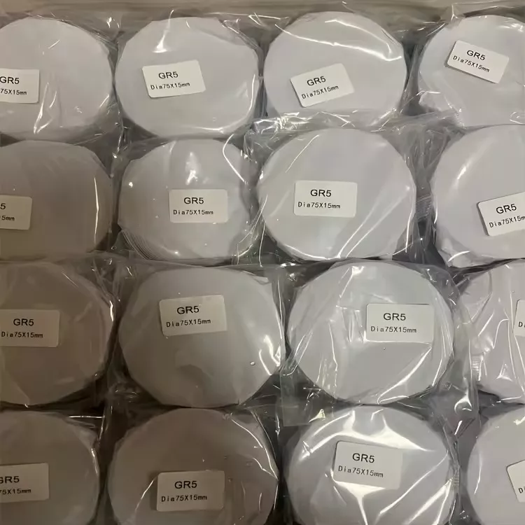 Factory Customized Cutting Eli Titanium Teeth Tray Gr2 Gr5 Eli Titanium Block/Titanium Disc Dental Milling Material 